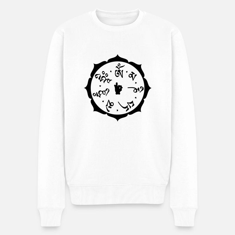 om mani padme hum (1c) - Pull Premium bio Homme - blanc