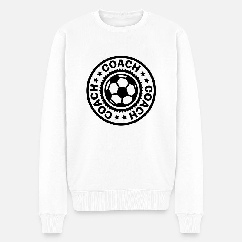 Fußball Coach - Männer Premium Bio Pullover - Weiß