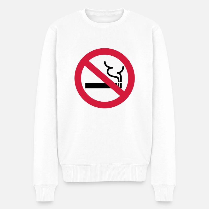 Nichtraucher - Männer Premium Bio Pullover - Weiß