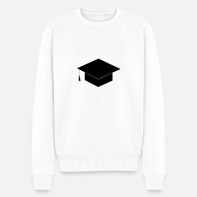 Absolventenkappe_Abschluss - Männer Premium Bio Pullover - Weiß