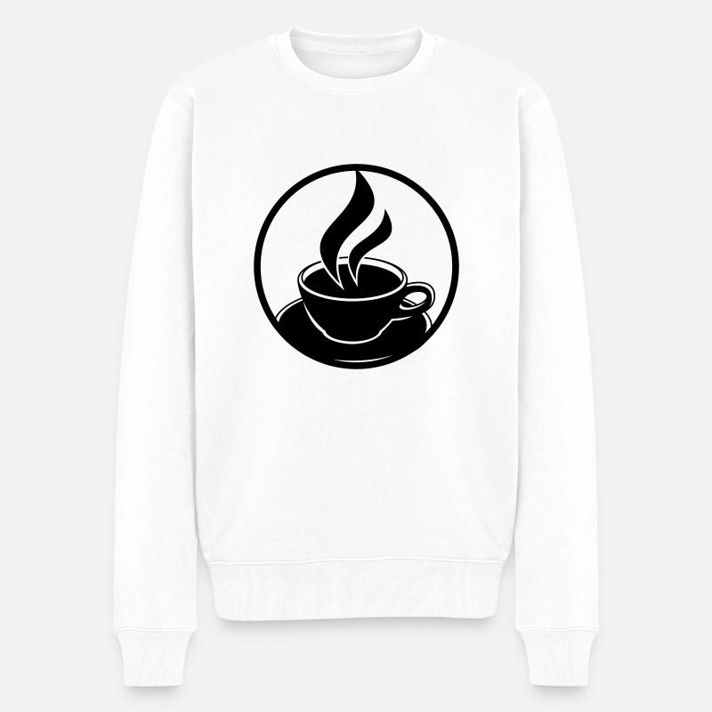Coffee Cup Logo - Männer Premium Bio Pullover - Weiß