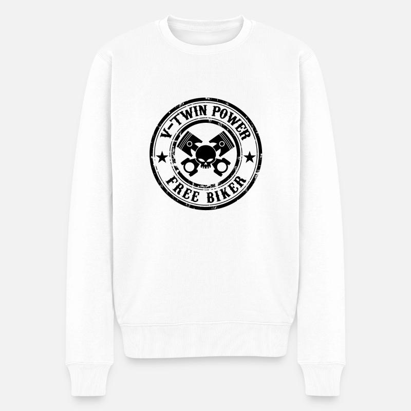 Free Biker design 02 - Pull Premium bio Homme - blanc