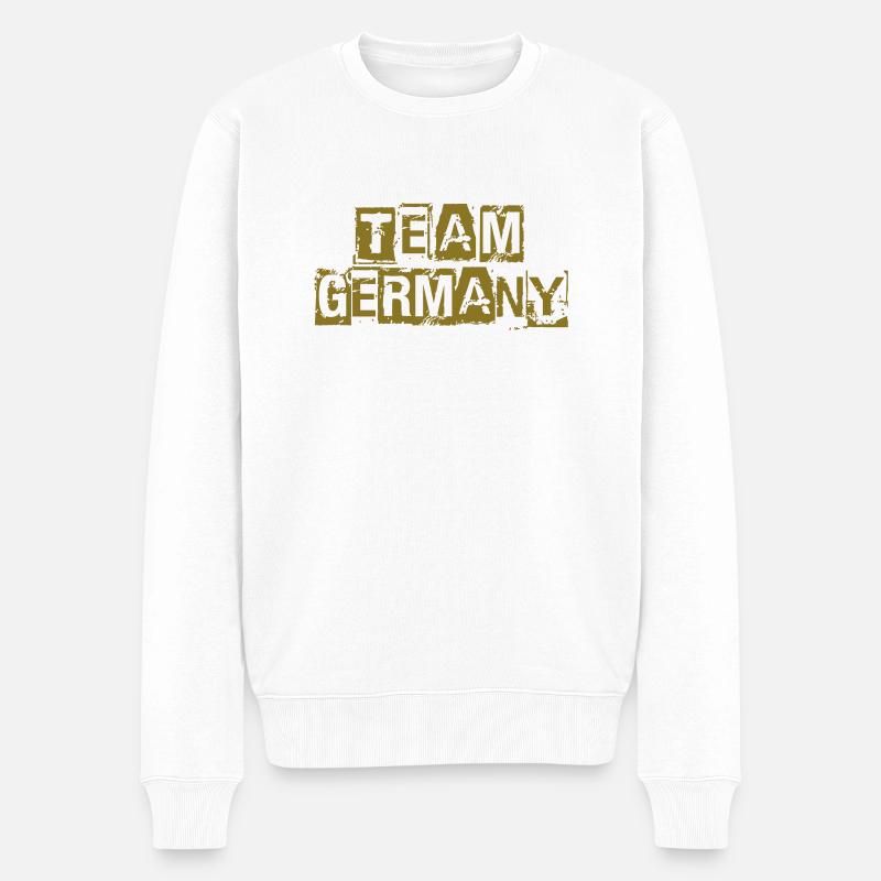 TEAM GERMANY - Männer Premium Bio Pullover - Weiß