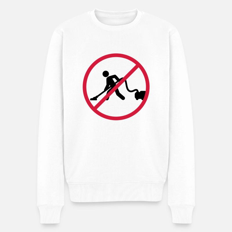 No Vacuuming - Männer Premium Bio Pullover - Weiß