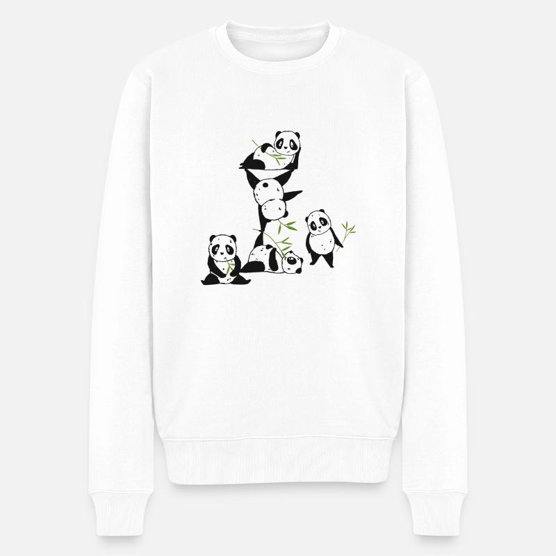 Panda Party - Pull Premium bio Homme - blanc