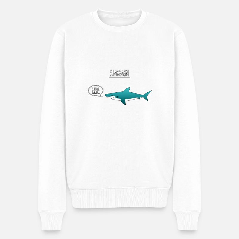 sharkasm - Männer Premium Bio Pullover - Weiß