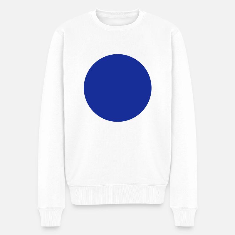 Ein blauer Kreis - Männer Premium Bio Pullover - Weiß