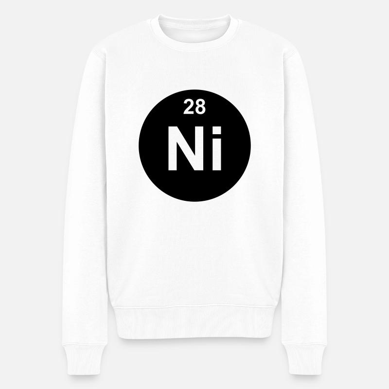 Element 28 - ni (nickel) - Minimal-inverse - Männer Premium Bio Pullover - Weiß