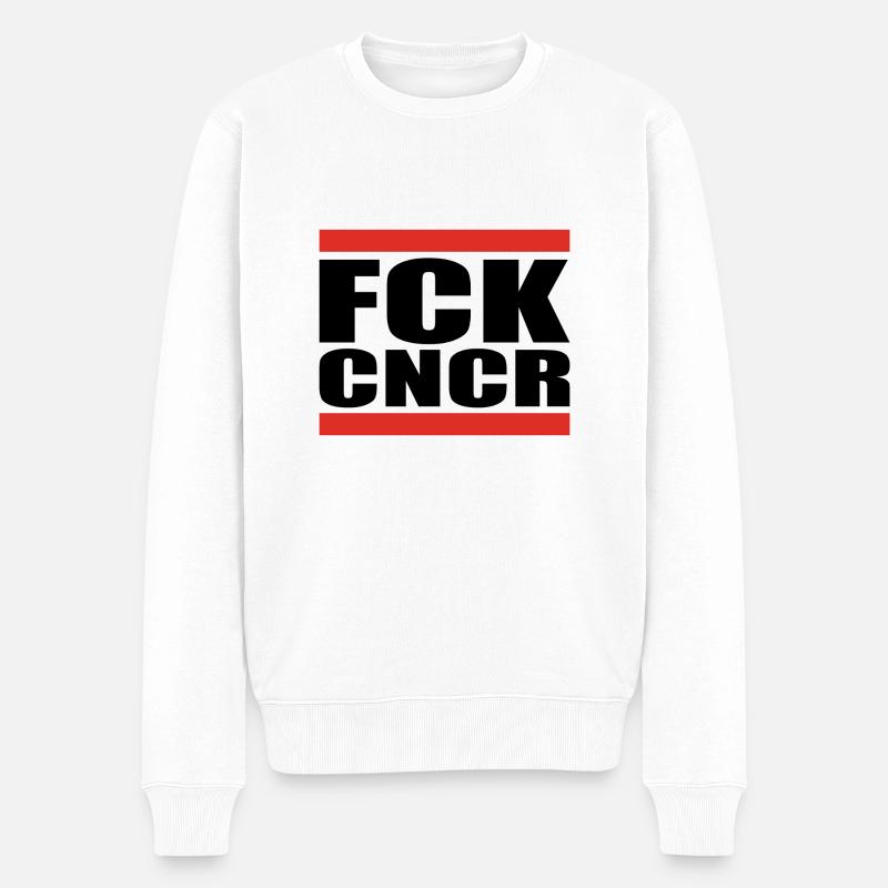 FCK-CNCR-spread.png - Männer Premium Bio Pullover - Weiß