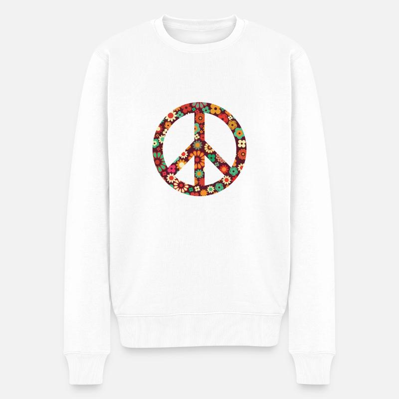 Fleurs enfants - paix - Pull Premium bio Homme - blanc