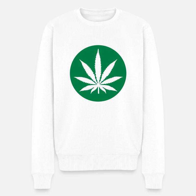 Marihuana - Männer Premium Bio Pullover - Weiß