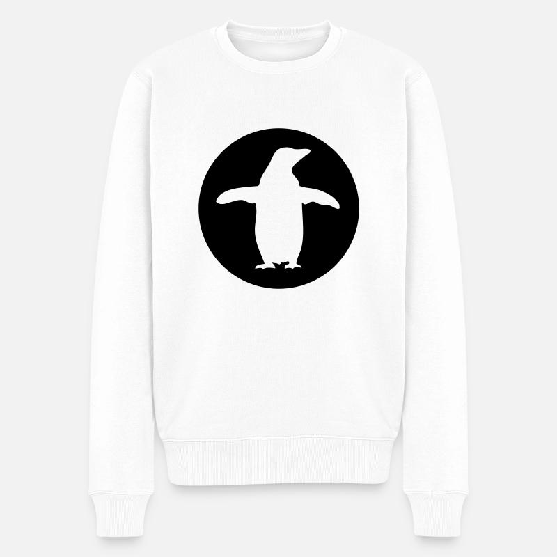 pinguin - Männer Premium Bio Pullover - Weiß
