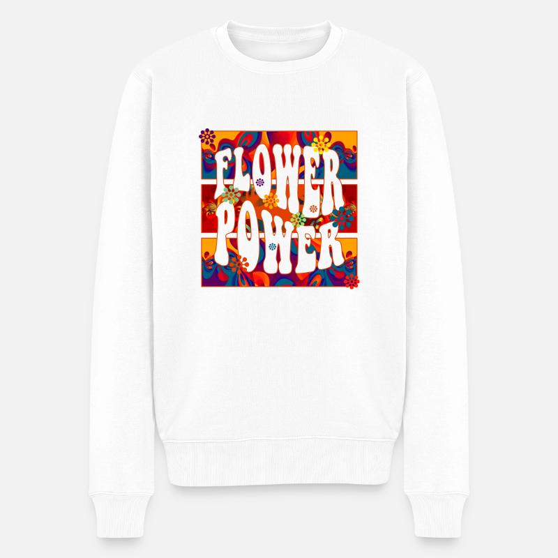flower power feeling - Männer Premium Bio Pullover - Weiß