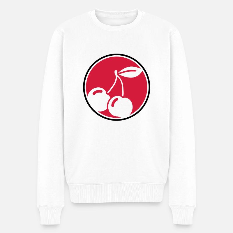 cherry_design_hi2 - Männer Premium Bio Pullover - Weiß