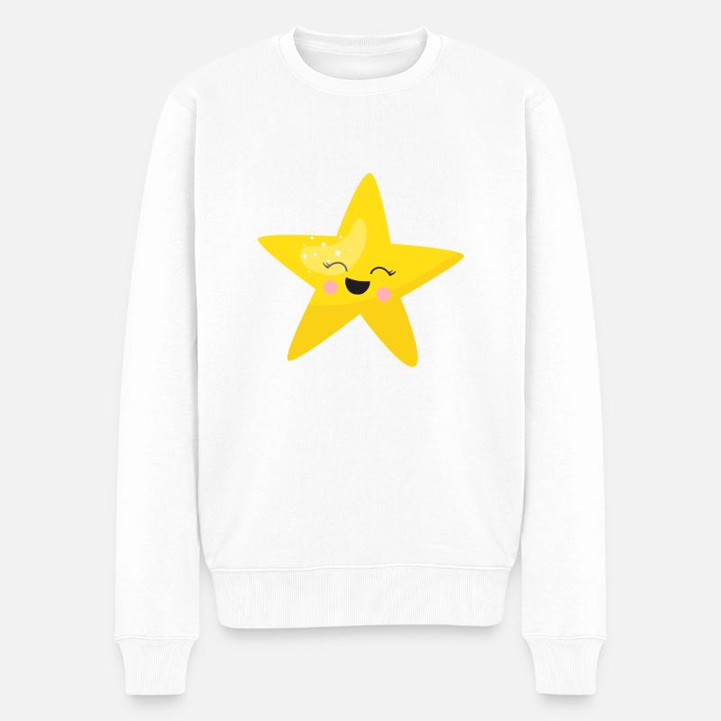 Sternchen - Männer Premium Bio Pullover - Weiß