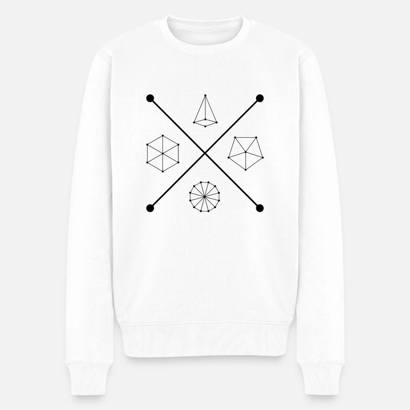 Geometrie - Männer Premium Bio Pullover - Weiß