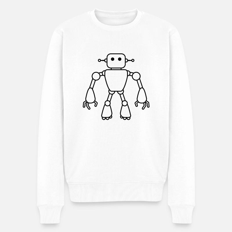 Robot Man - Pull Premium bio Homme - blanc