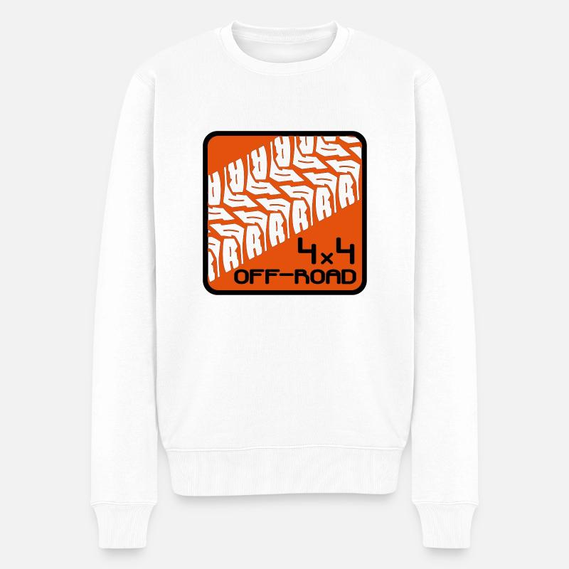 Geländewagen 4x4 Off-Road - Männer Premium Bio Pullover - Weiß