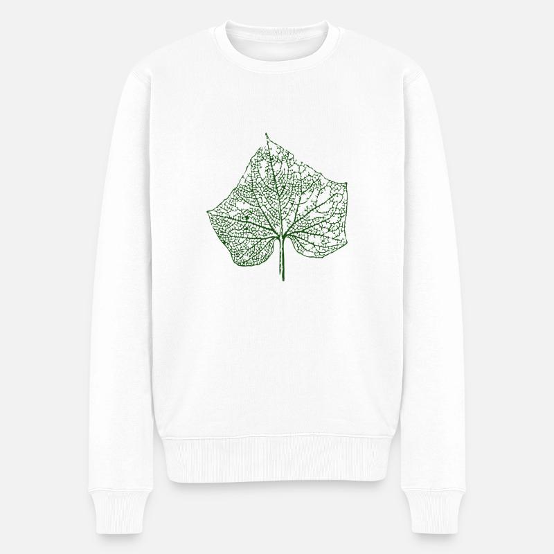 Leave - Männer Premium Bio Pullover - Weiß