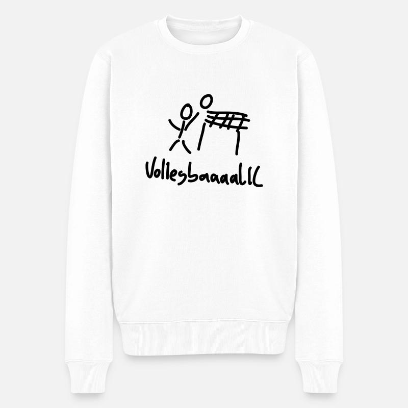 volleyball - Männer Premium Bio Pullover - Weiß