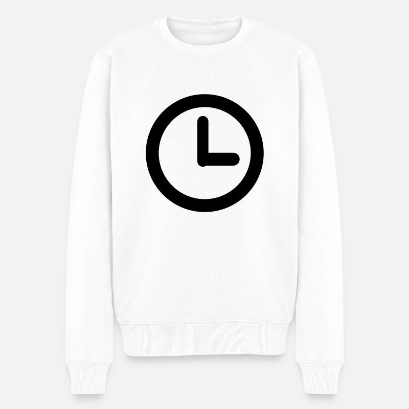 uhr - Männer Premium Bio Pullover - Weiß
