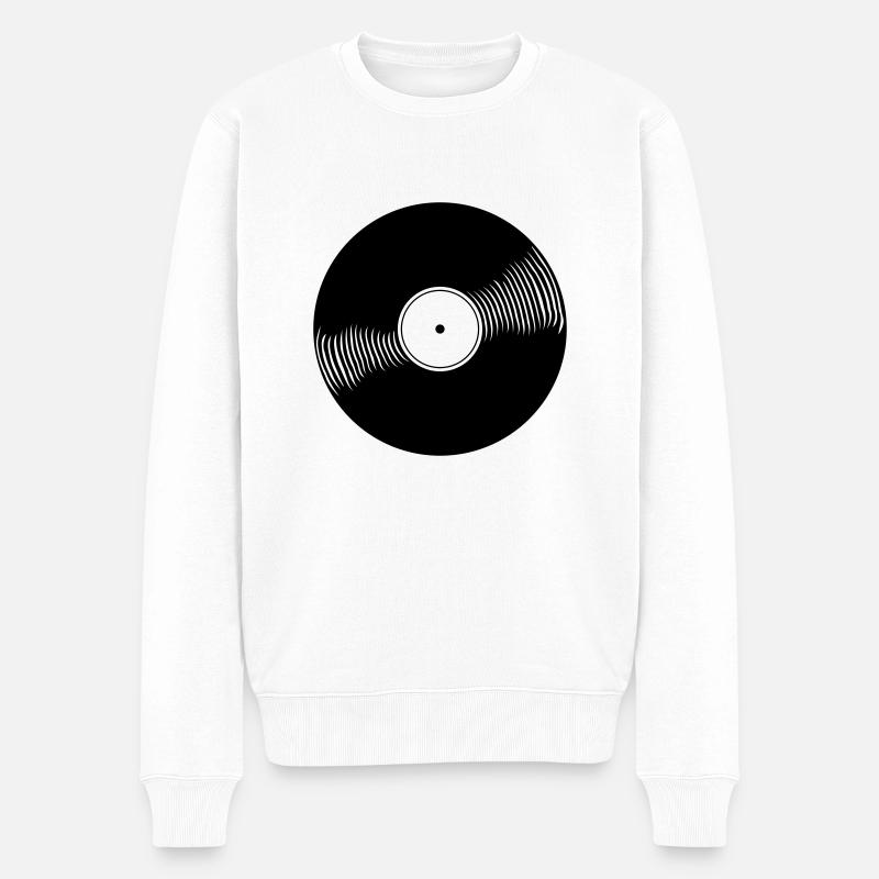 DJ - Schallplatte - Männer Premium Bio Pullover - Weiß