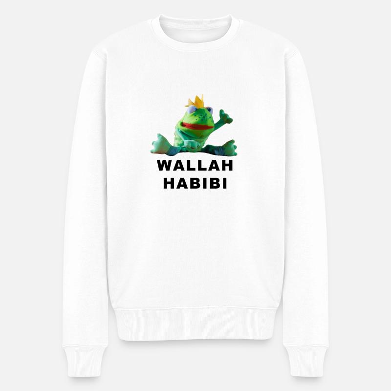 Habibi - Männer Premium Bio Pullover - Weiß