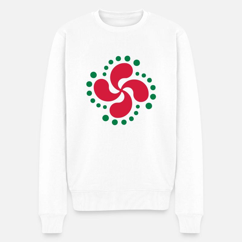 Croix Basque - Lauburu 09 - Pull Premium bio Homme - blanc