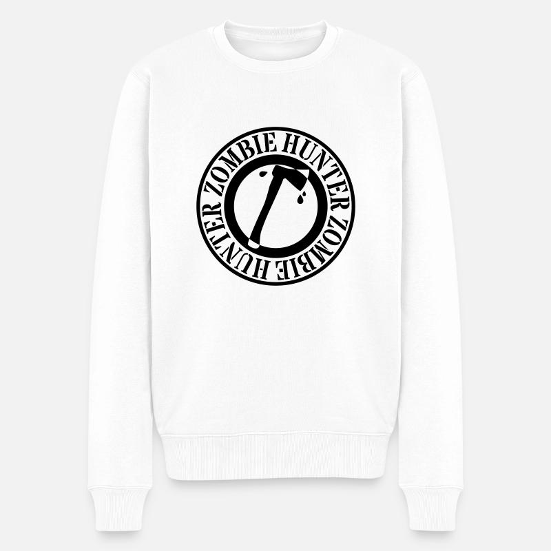 Zombie Hunter - Männer Premium Bio Pullover - Weiß
