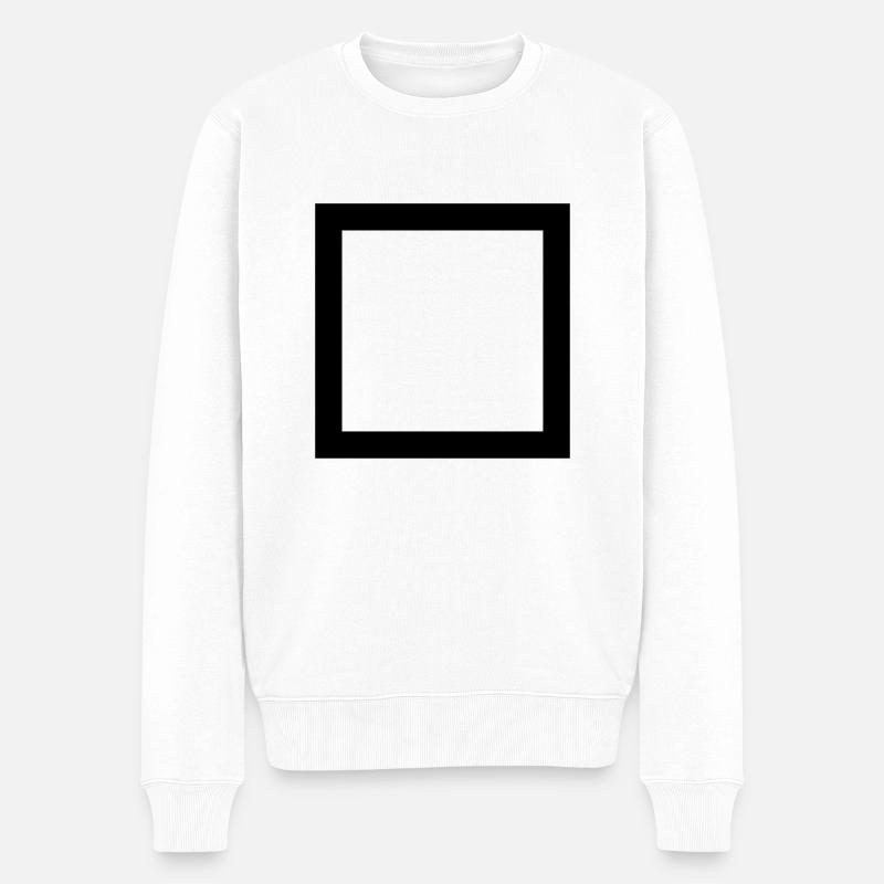 Quadrat - Männer Premium Bio Pullover - Weiß