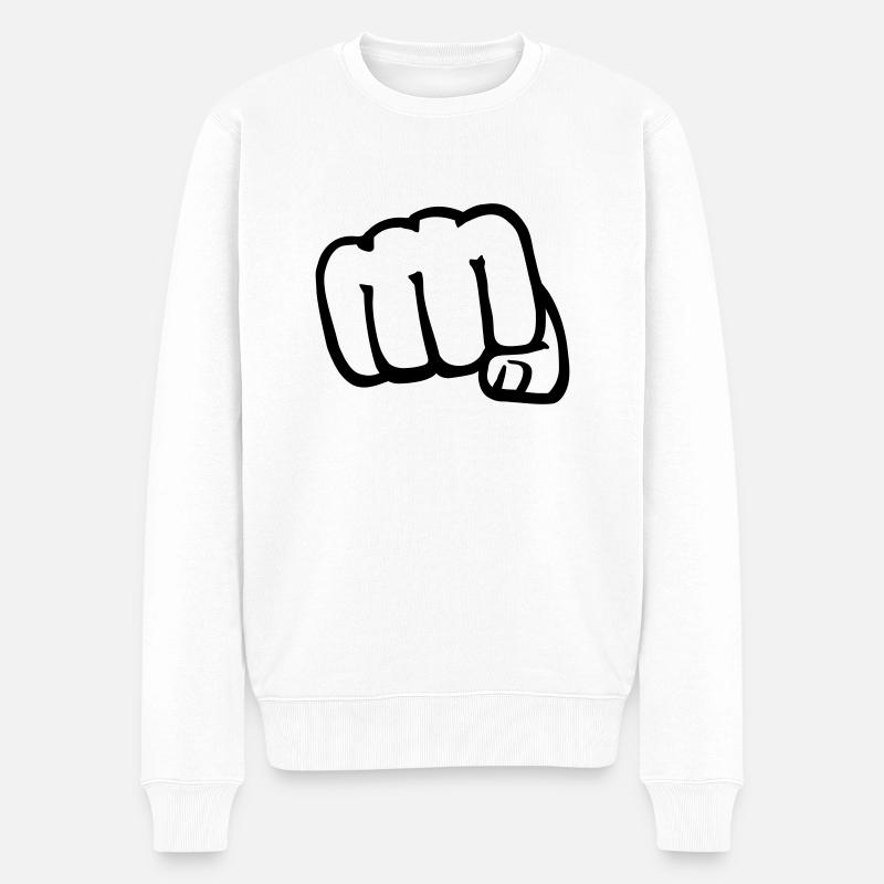 Poing - Pull Premium bio Homme - blanc