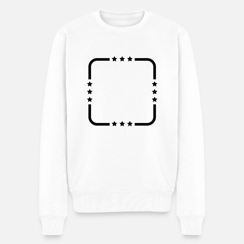 Rahmen - Männer Premium Bio Pullover - Weiß