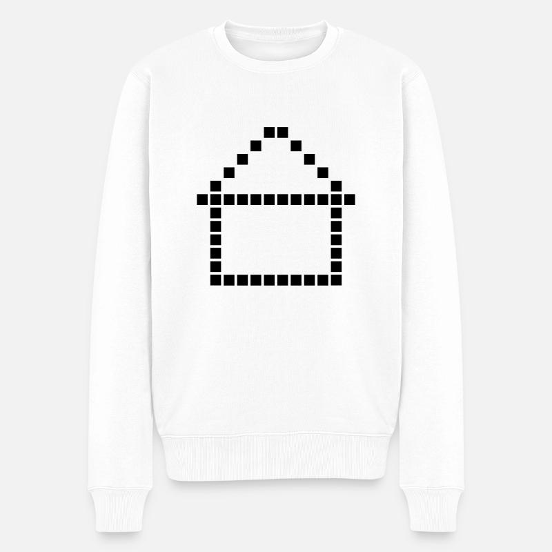 Kleines Pixel Haus - Männer Premium Bio Pullover - Weiß