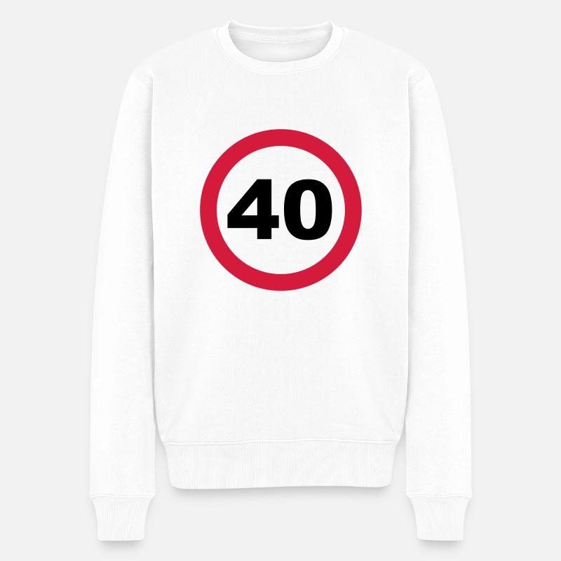 40 Geburtstag - Männer Premium Bio Pullover - Weiß