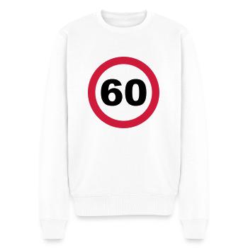 60 Geburtstag - Männer Premium Bio Pullover - Weiß - Vorne - Thijin (182cm)