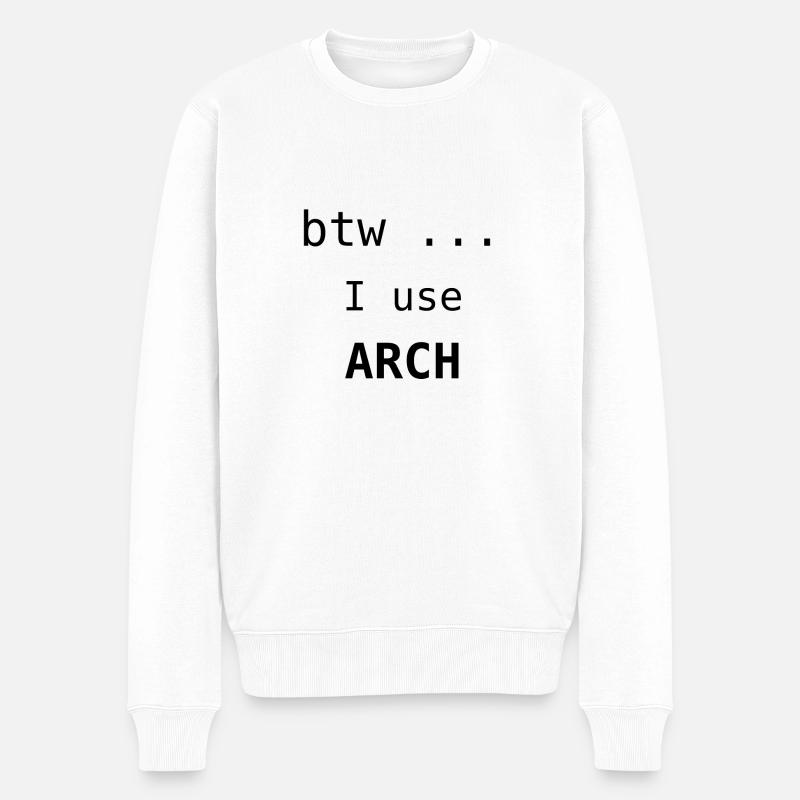 J’utilise Arch black - Linux System - Pull Premium bio Homme - blanc