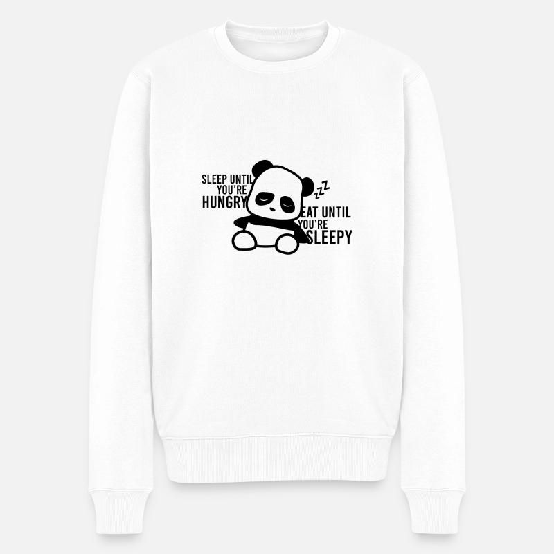 Gib deine Träume nicht auf, schlafe weiter Panda - Männer Premium Bio Pullover - Weiß