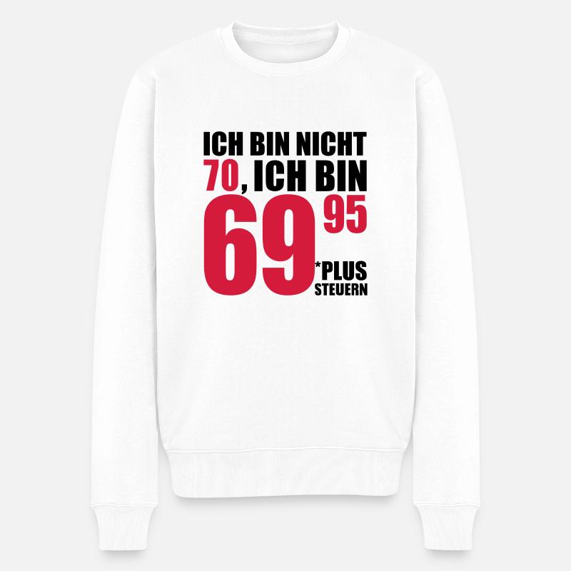 70 Geburtstag - Männer Premium Bio Pullover - Weiß