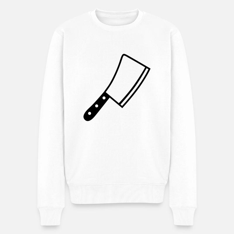 Messer - Männer Premium Bio Pullover - Weiß
