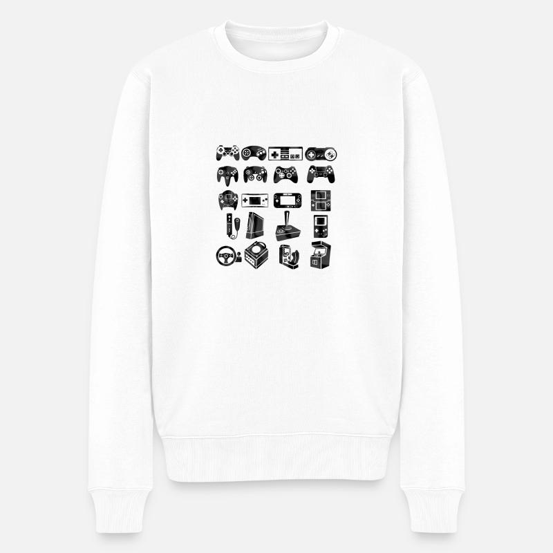 Videospielkonsole - Männer Premium Bio Pullover - Weiß