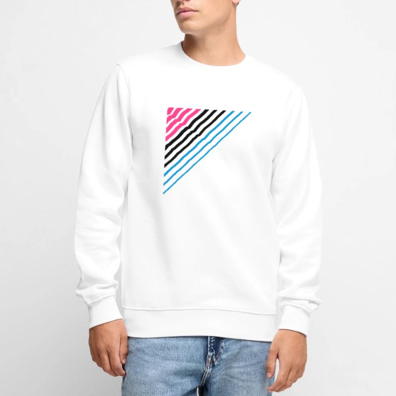 Triangular shape lines Many lines pattern Men's Premium Organic Jumper