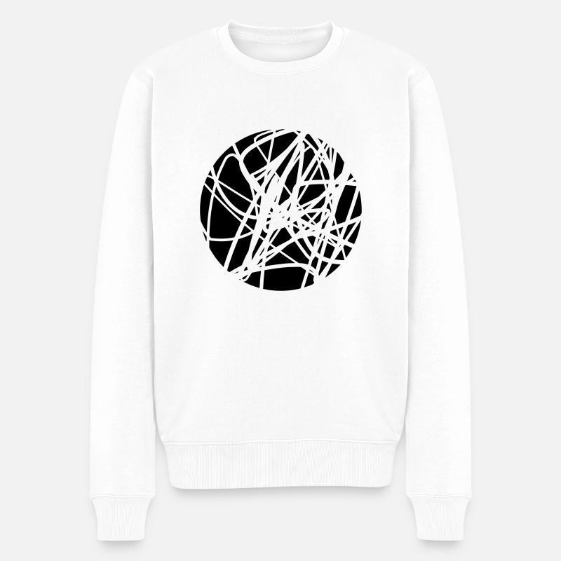 Motif griffonné strokes chaotique - Pull Premium bio Homme - blanc