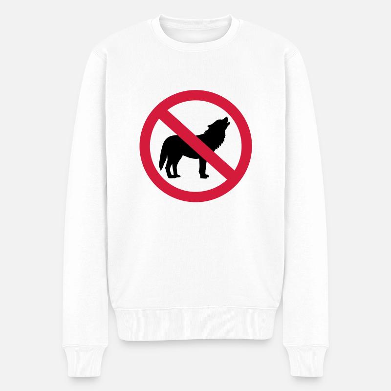 Wolf - Männer Premium Bio Pullover - Weiß