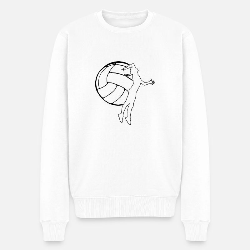 Volleyball Mädchen Sport T-Shirts Geschenkidee - Männer Premium Bio Pullover - Weiß
