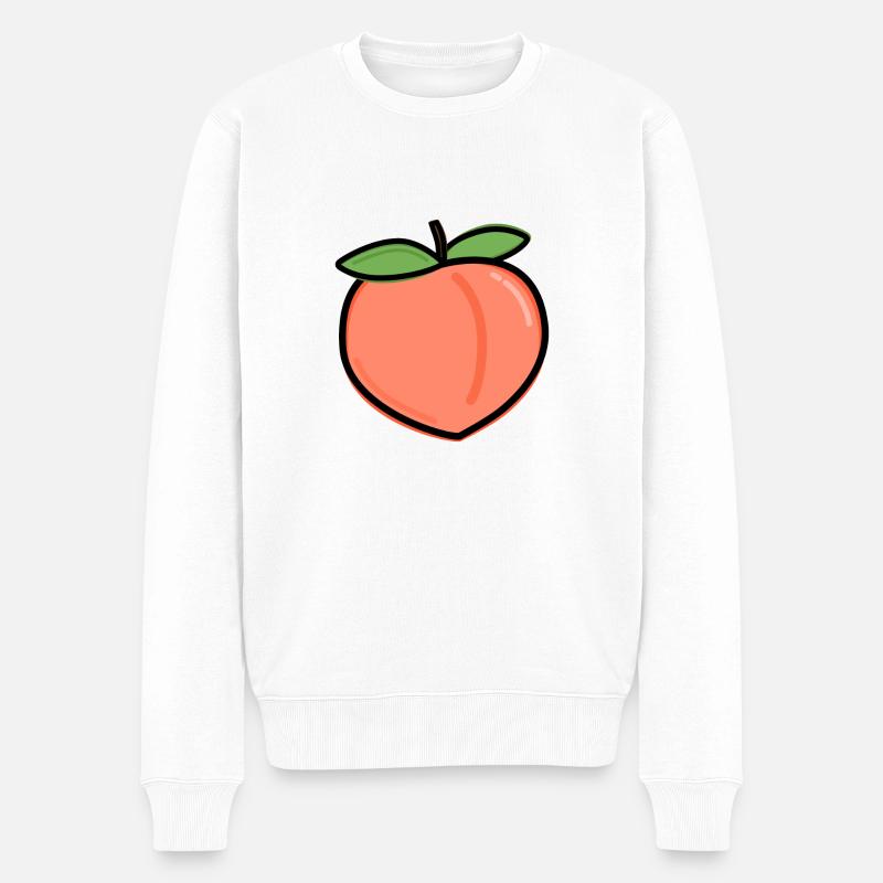 Pfirsich Emoji - Männer Premium Bio Pullover - Weiß