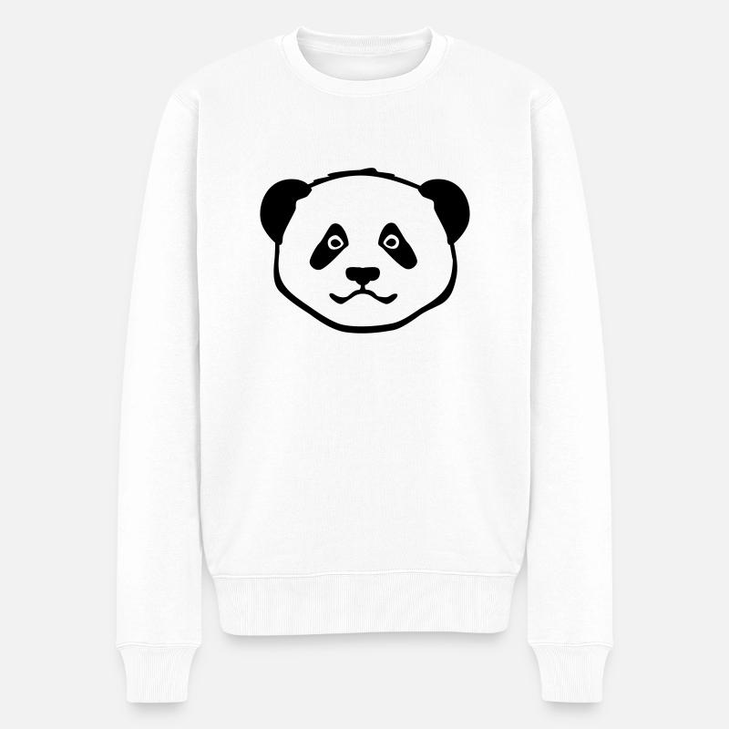 Panda - Männer Premium Bio Pullover - Weiß