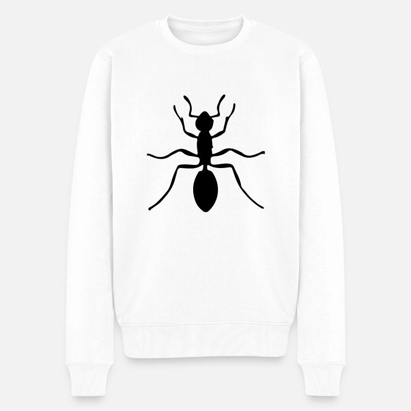 ant - Männer Premium Bio Pullover - Weiß
