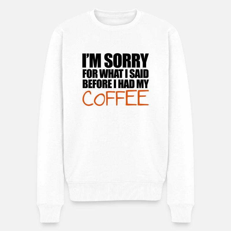 Coffee - Männer Premium Bio Pullover - Weiß