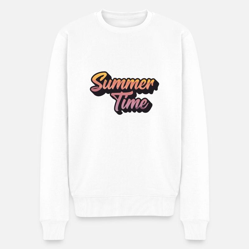Summertime - Männer Premium Bio Pullover - Weiß