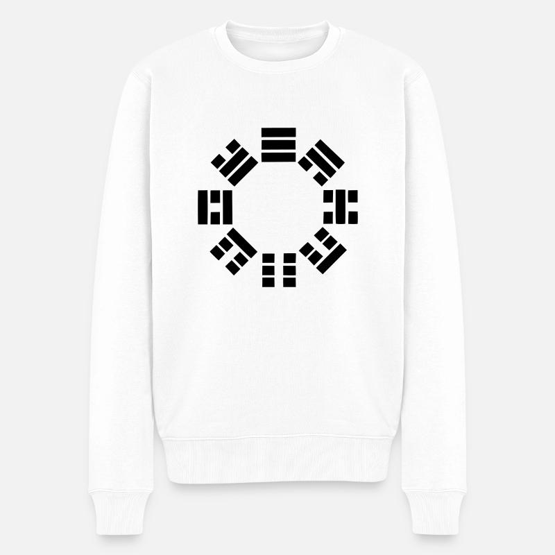 symbole octogonal bagua taoïsme feng shui - Pull Premium bio Homme - blanc